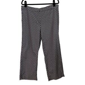 J.Jill Women's Chino Stretch Geometric Floral Print Office Cropped Pant Size 16